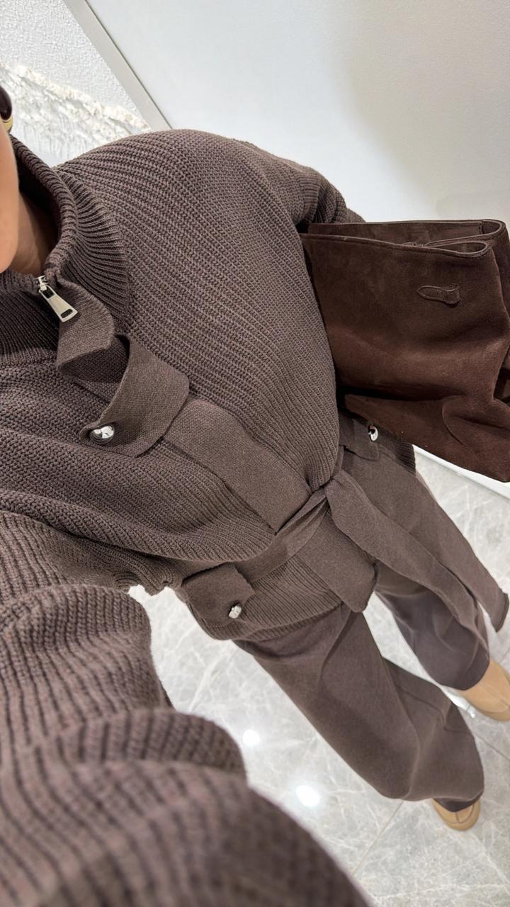 Set Knit Brown