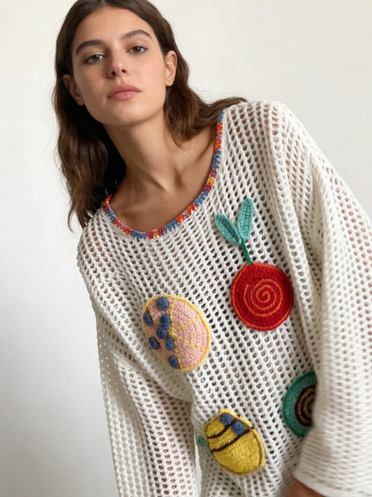 Shirt crochet fruits