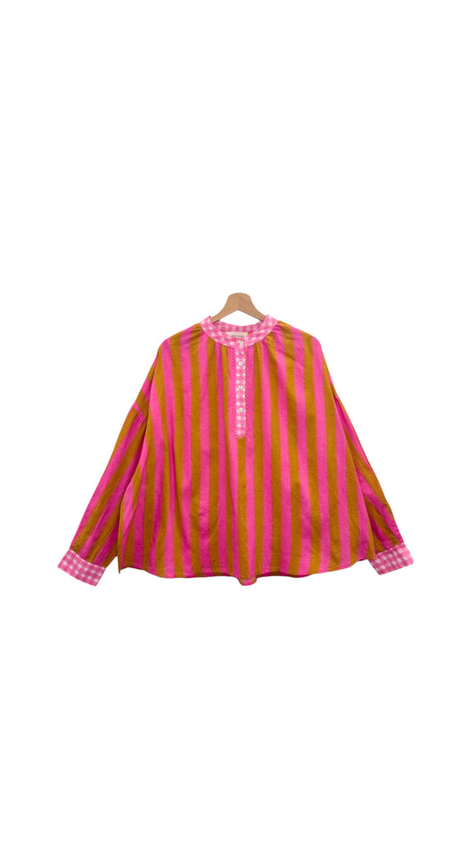 Shirt orange pink stripe