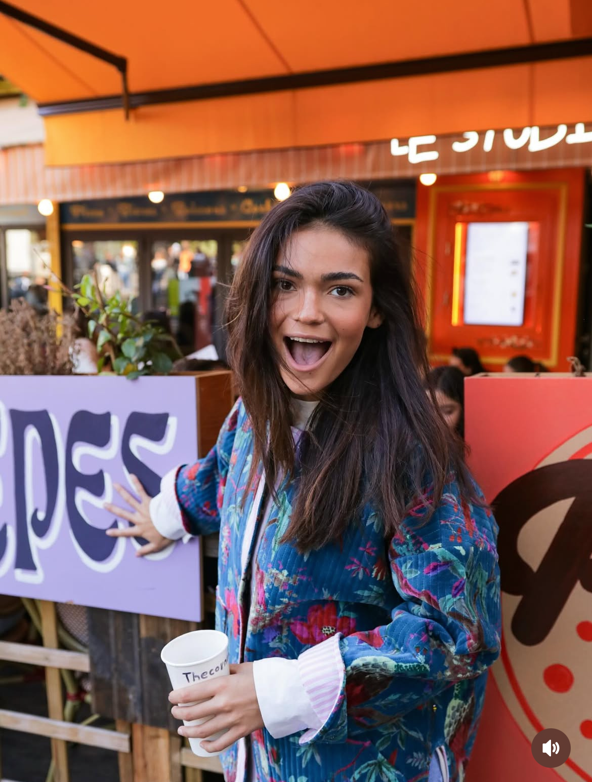 Jacket suede floral Navy