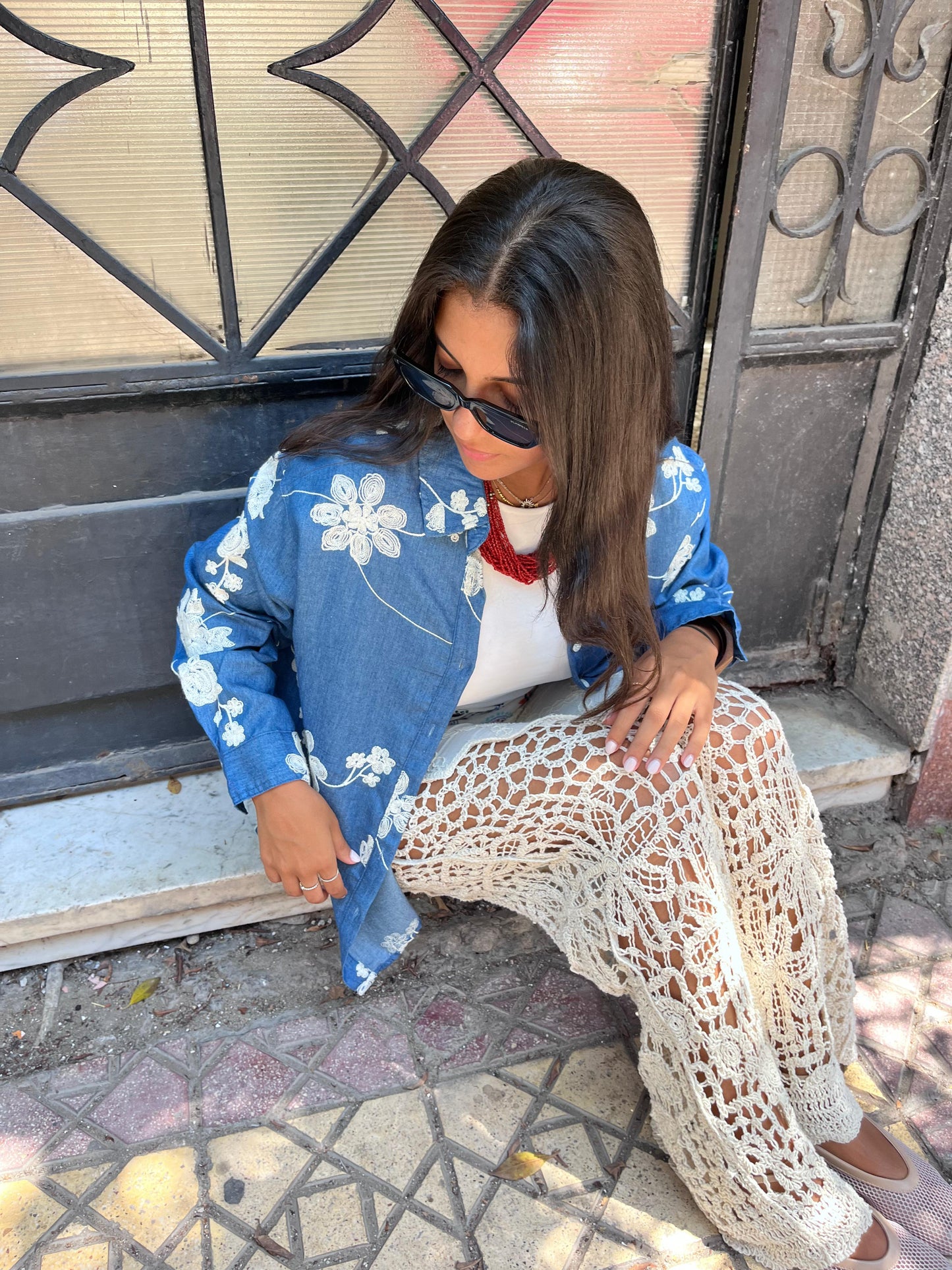 Denim Embroidery Shirt