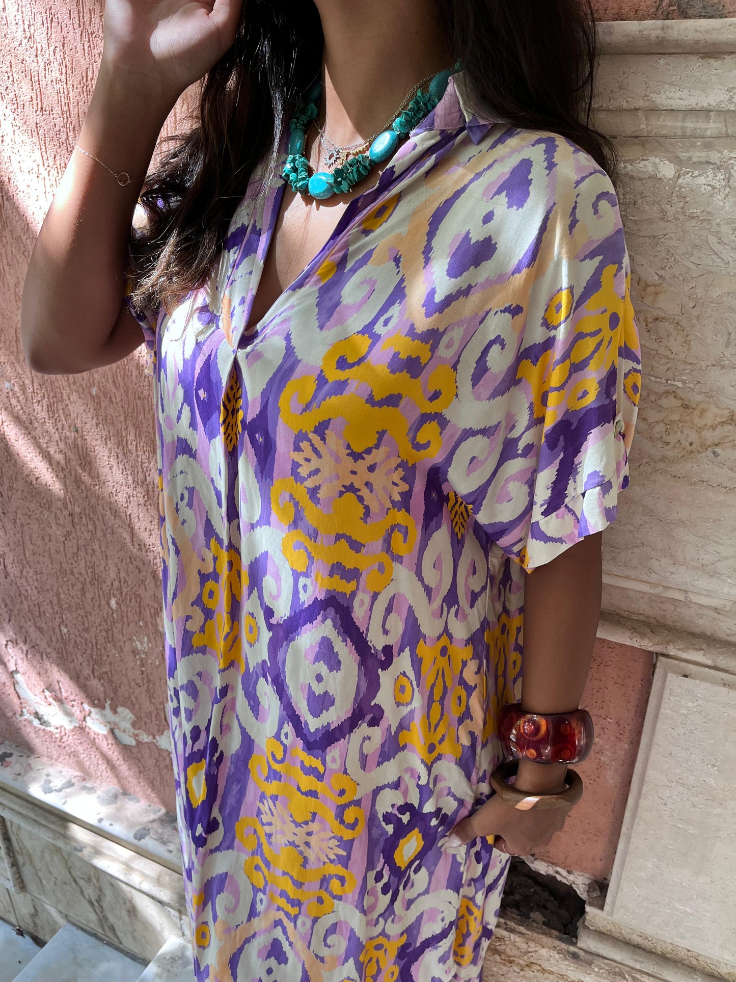 Dress Jowel Yellow X Purple