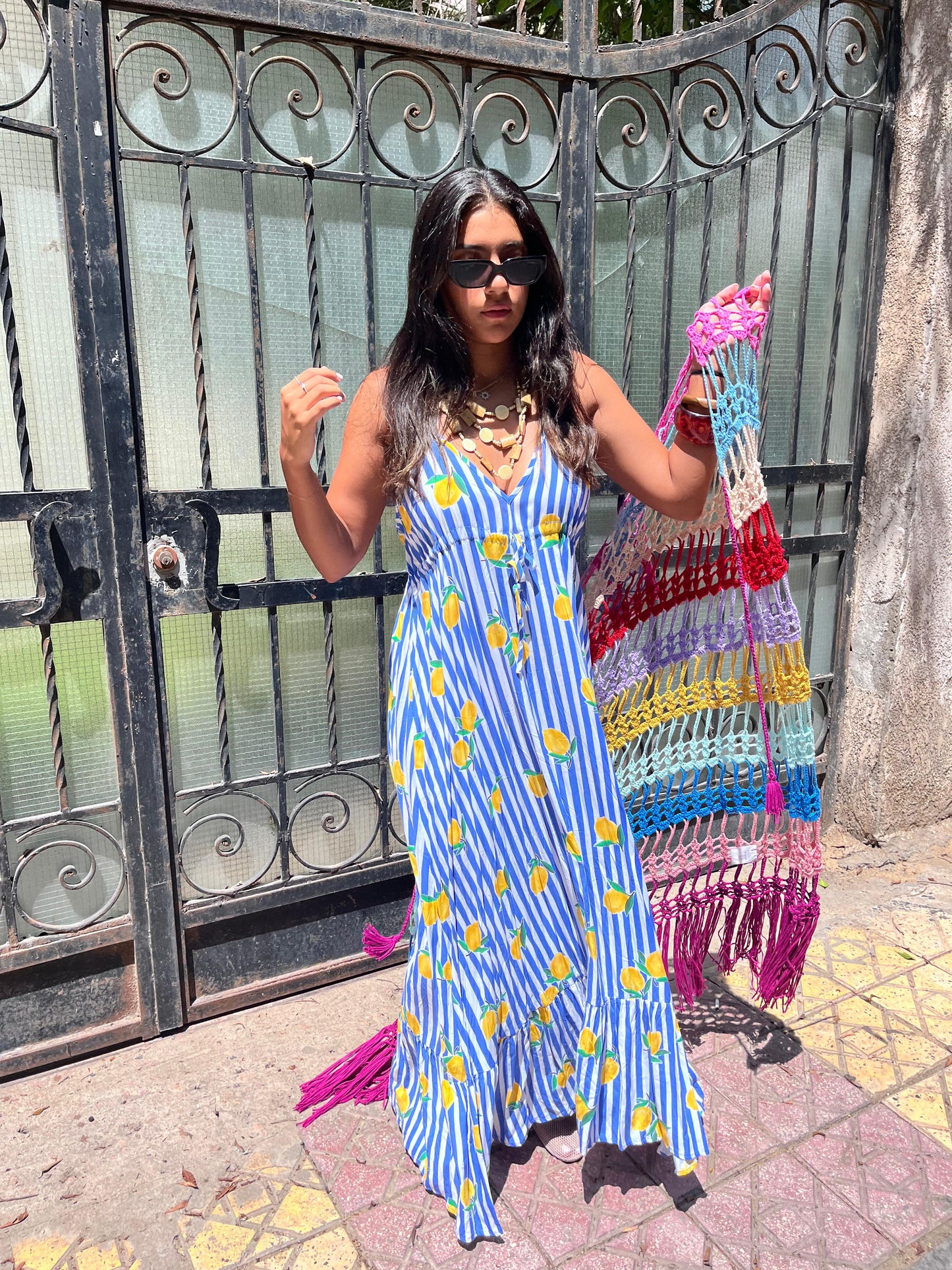 Dress Stripe Blue Lemon