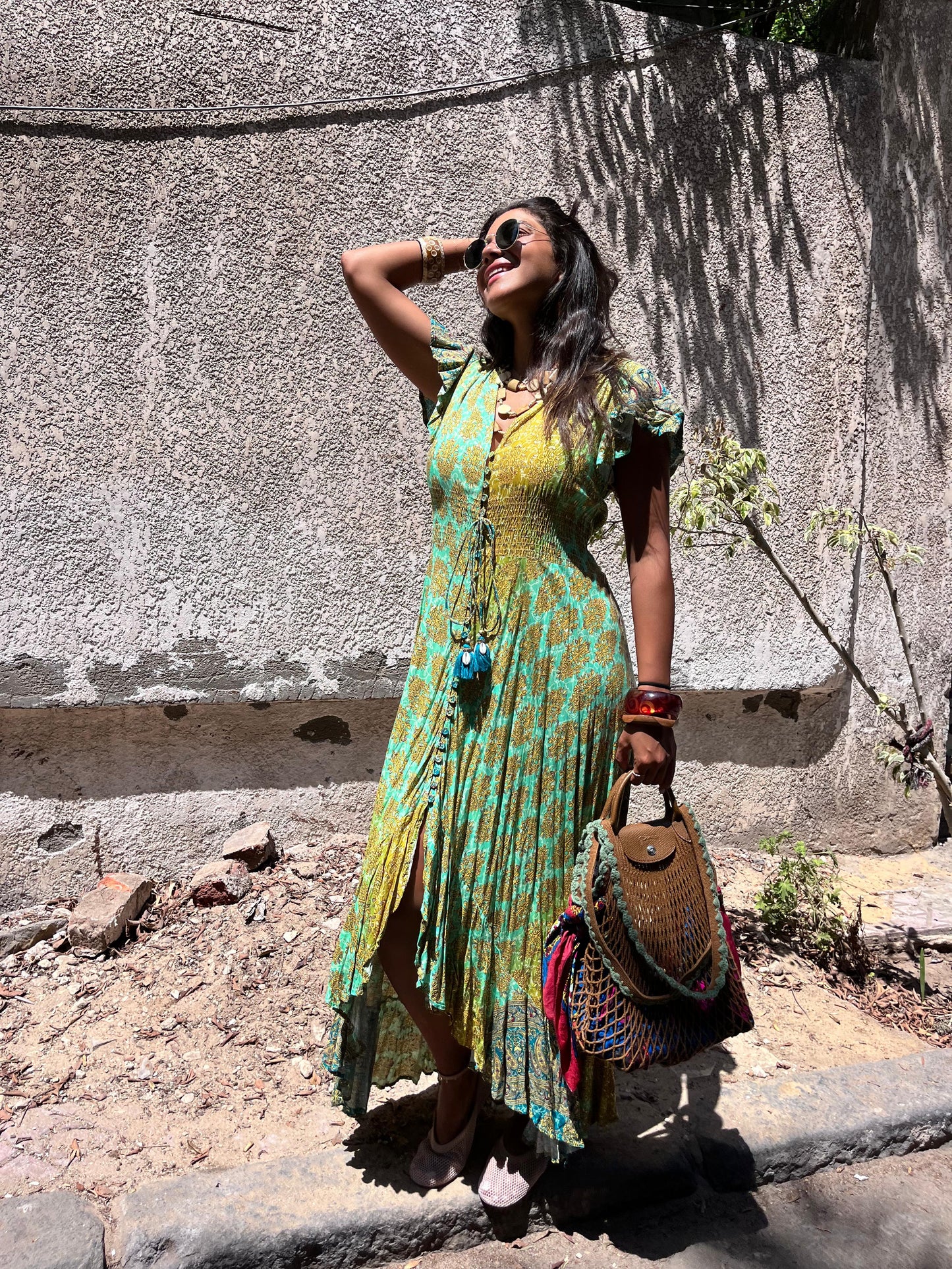 Dress Golden Green