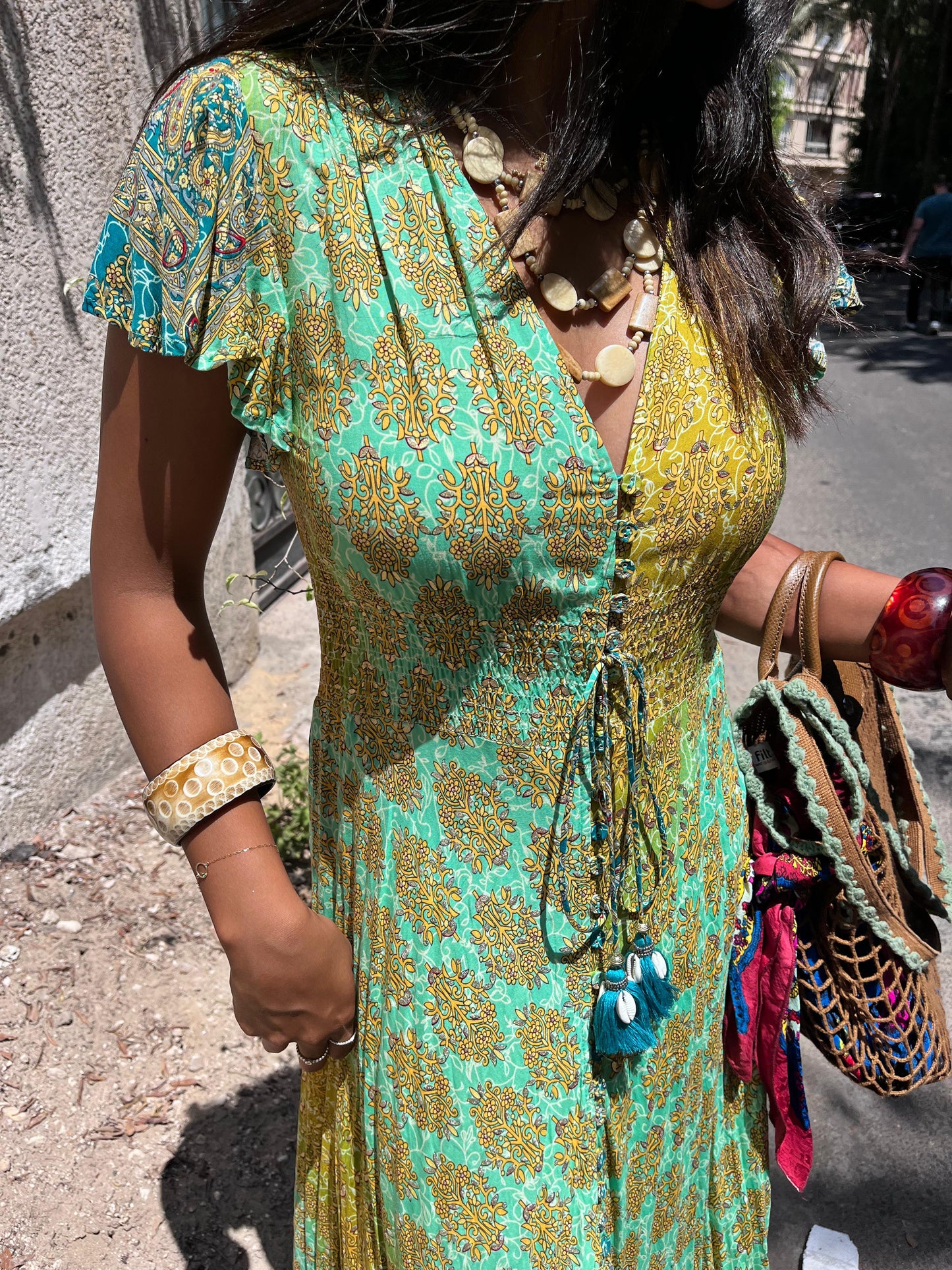 Dress Golden Green