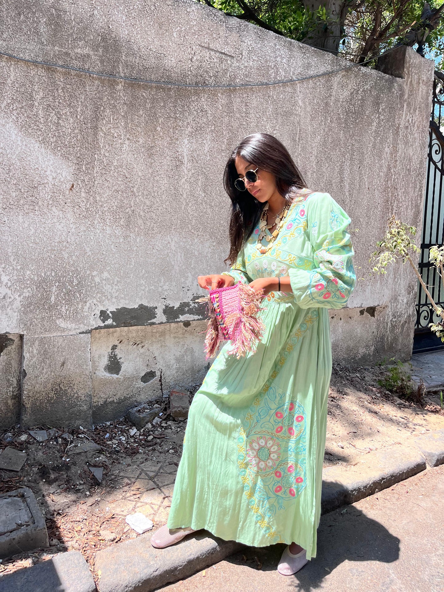 Dress Embroidery Mint Green