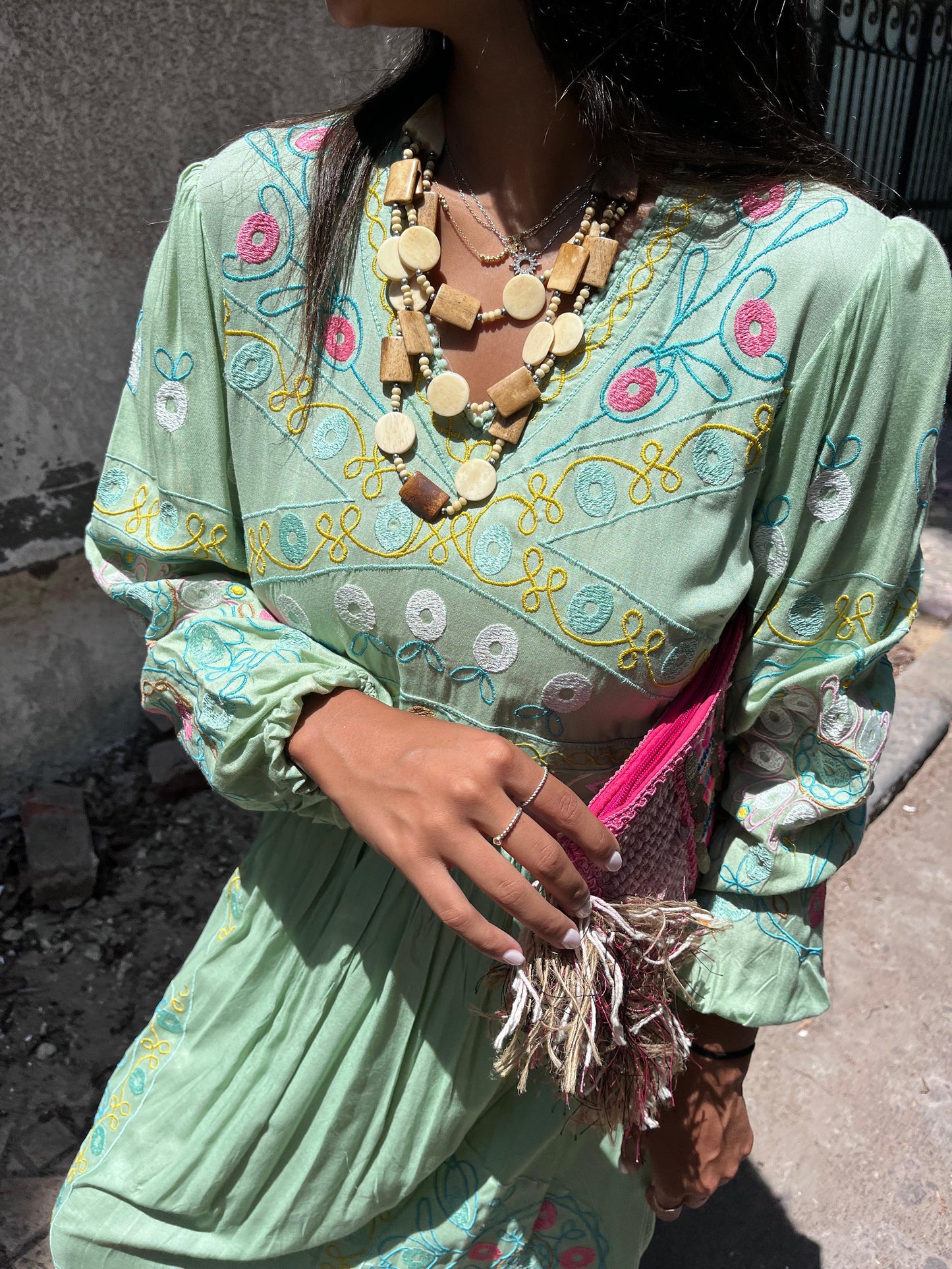 Dress Embroidery Mint Green