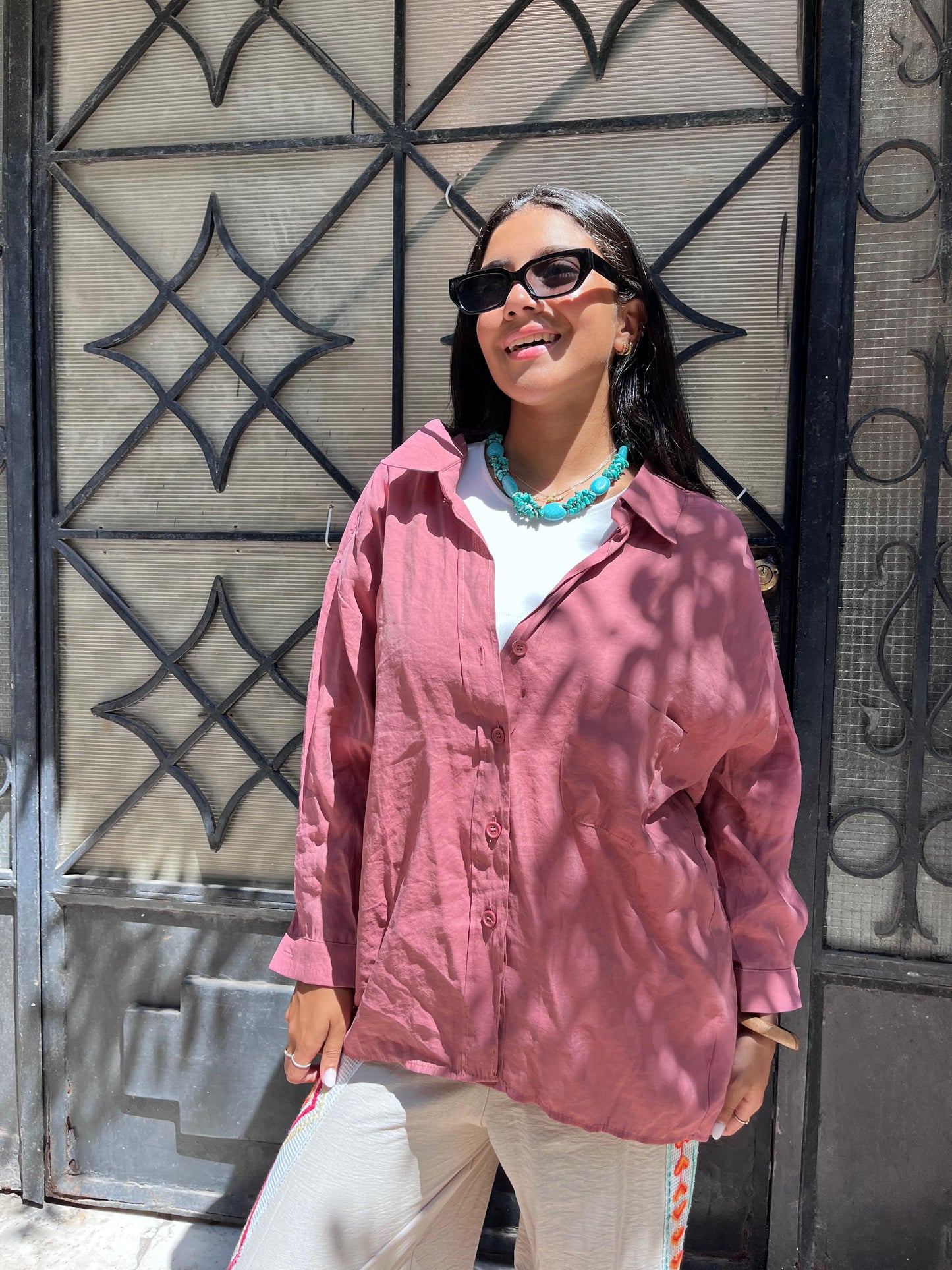 Shirt burnt orange Plain