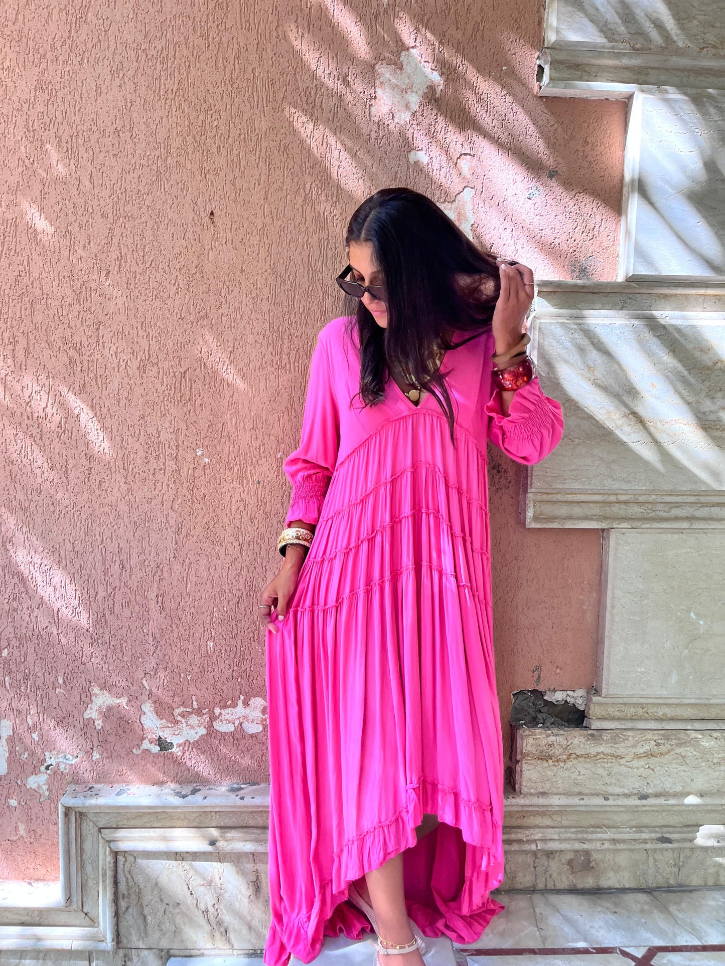 Dress Fushia Plain