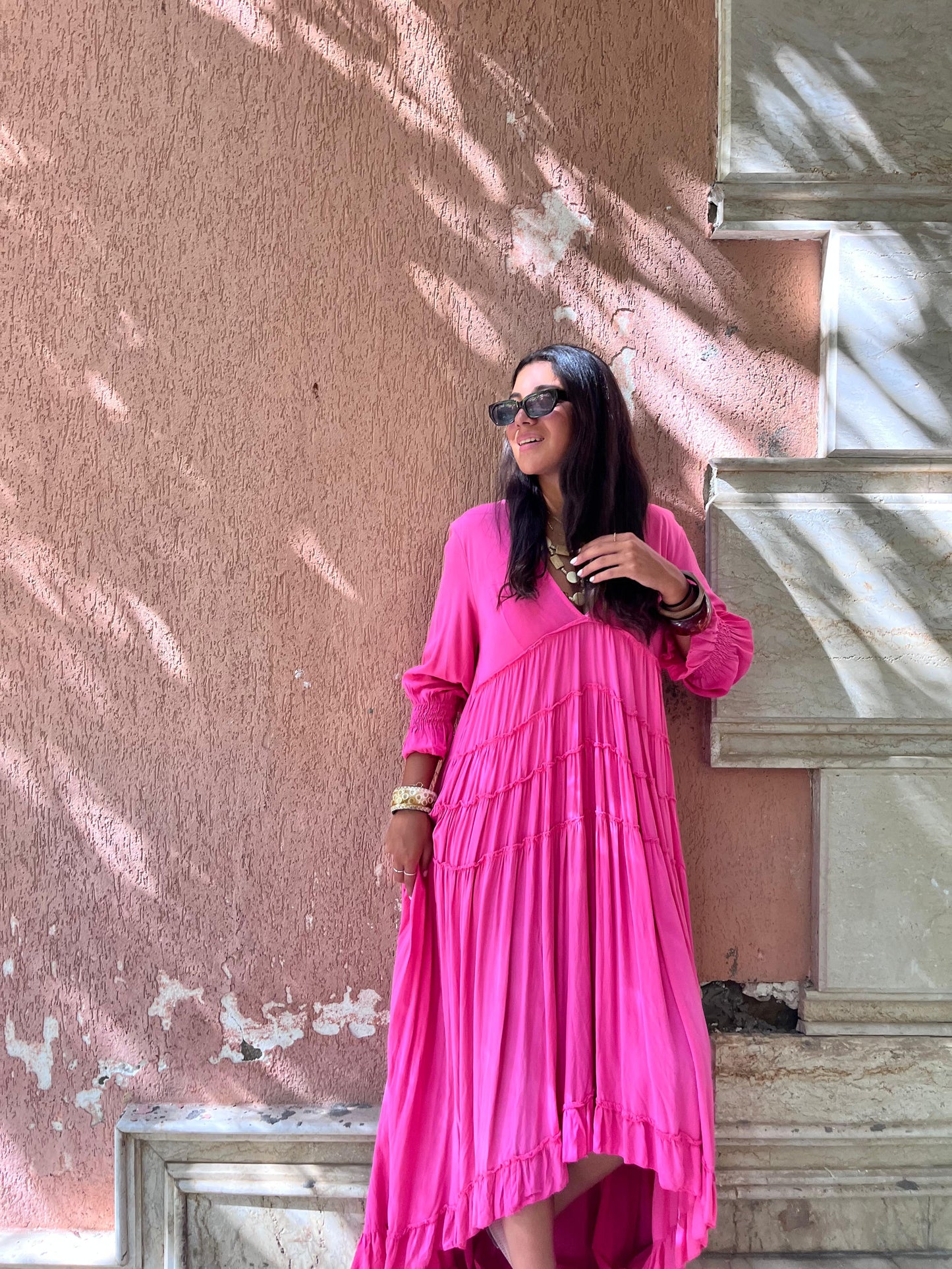 Dress Fushia Plain