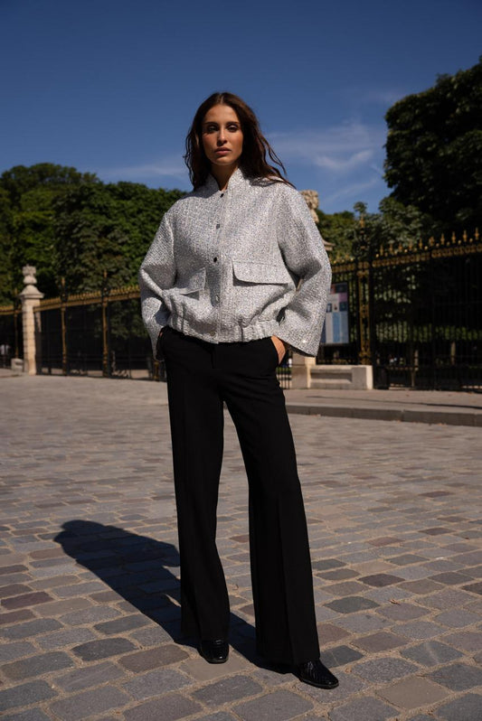 Silver Sequins Bomber Jacket