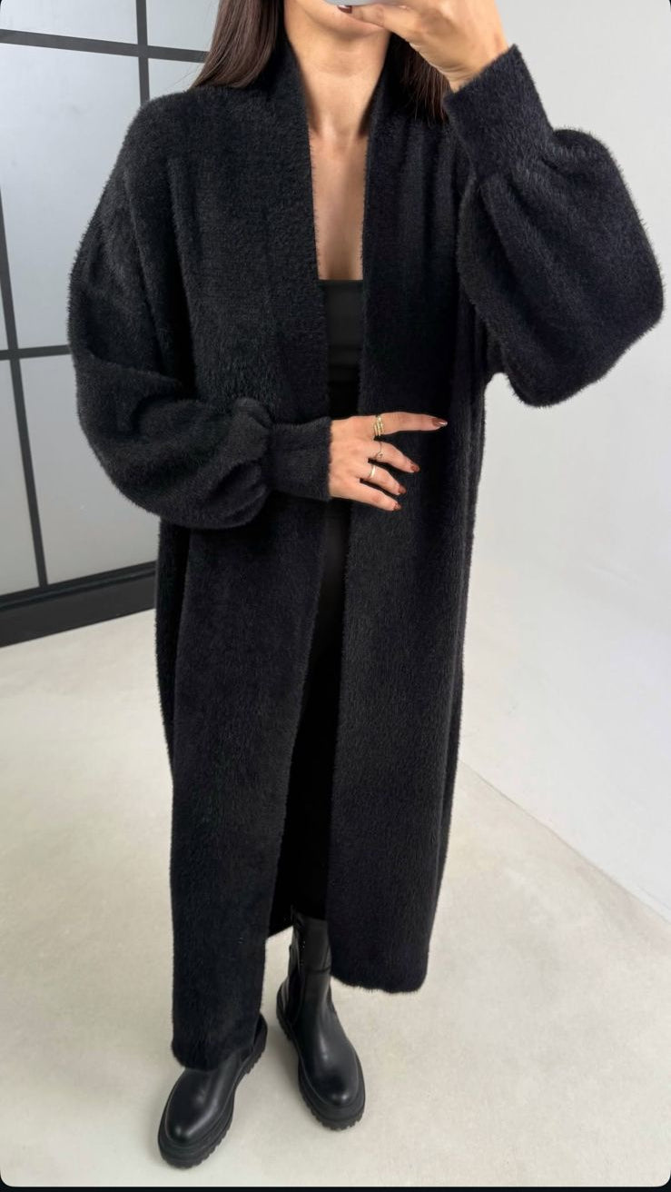 Black Fur Cardigan