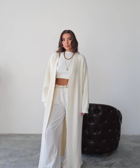 Off White Fur Cardigan