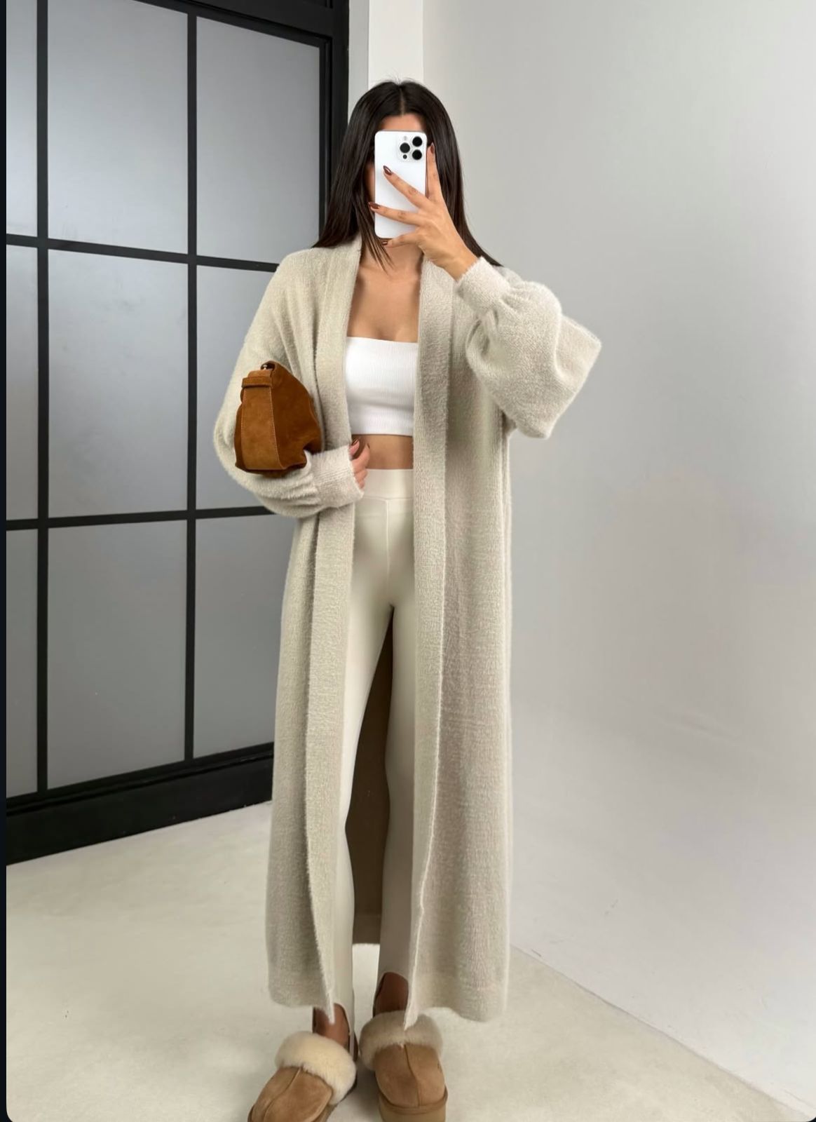 Beige Fur Cardigan