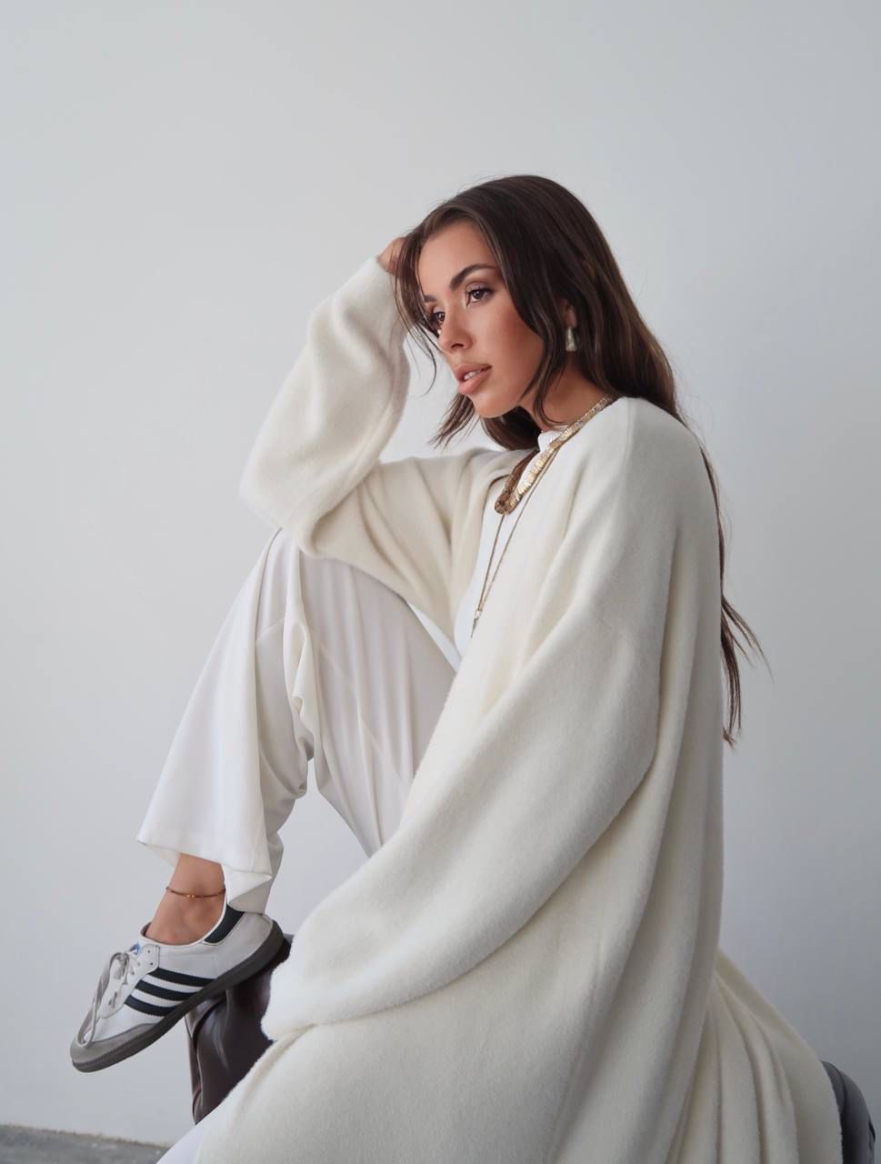 Off White Fur Cardigan