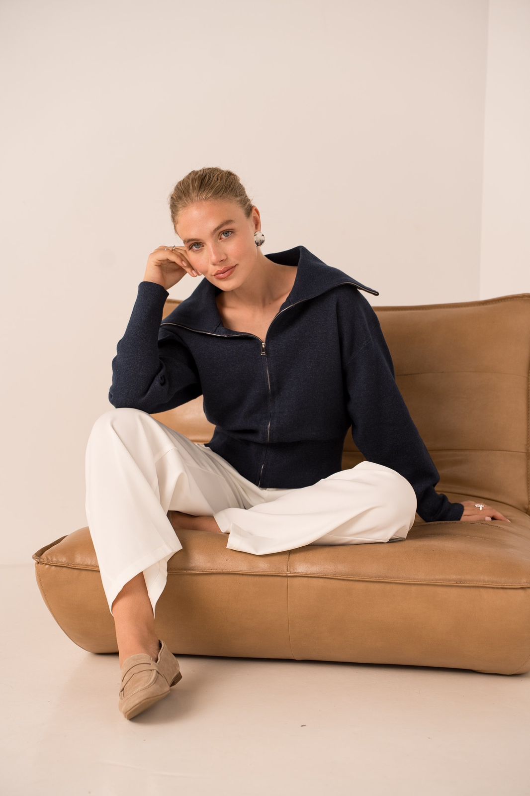 Zipper Knit Navy