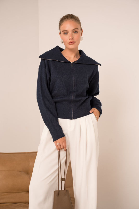 Zipper Knit Navy