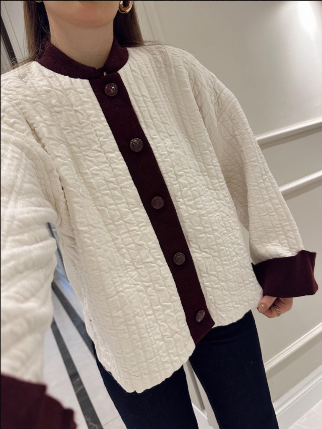 Offer Knit Line Burgundy