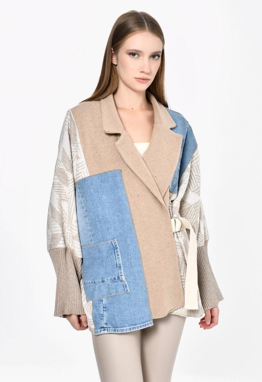 Jacket Beige Printed Wool