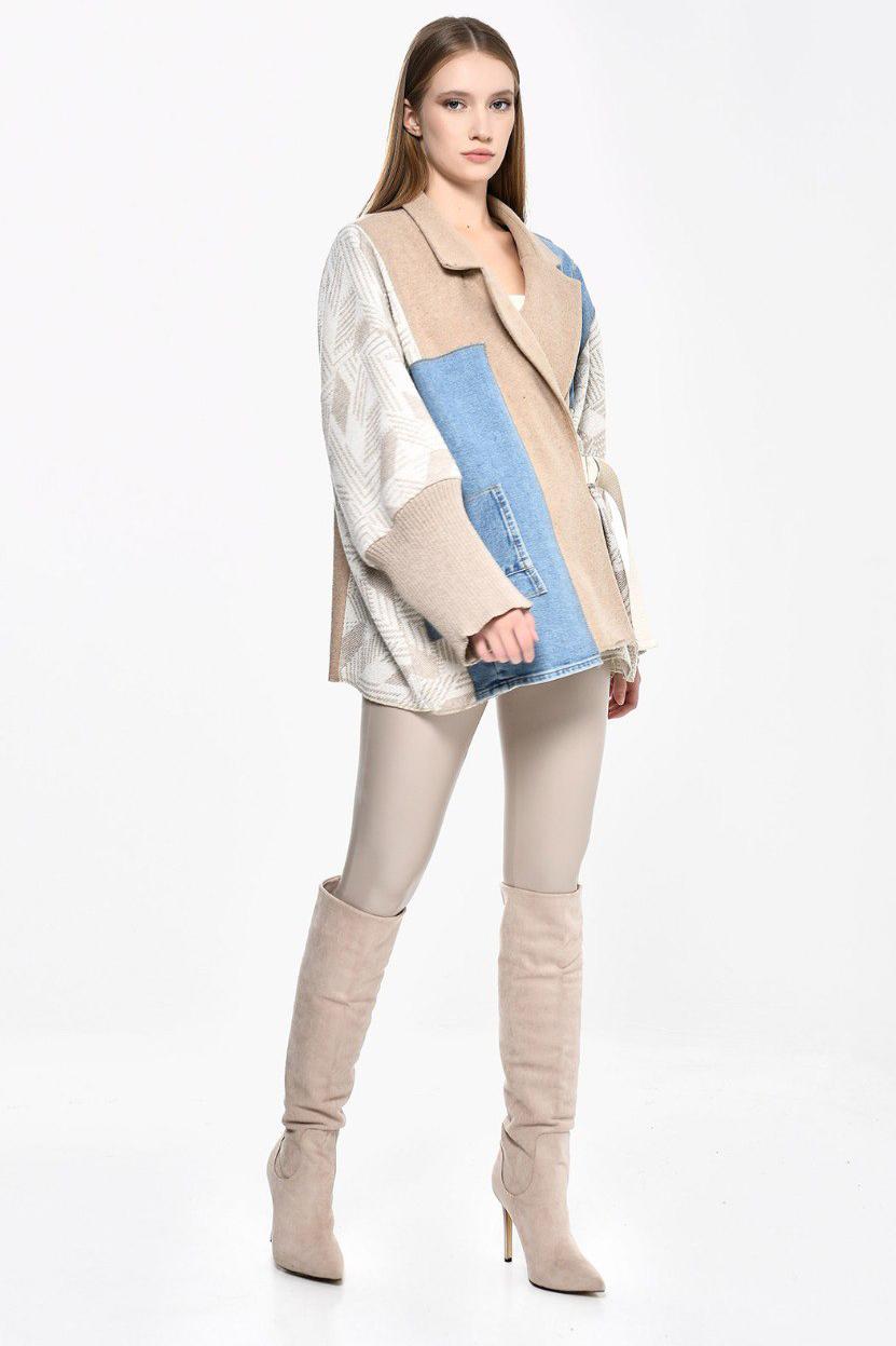 Jacket Beige Printed Wool