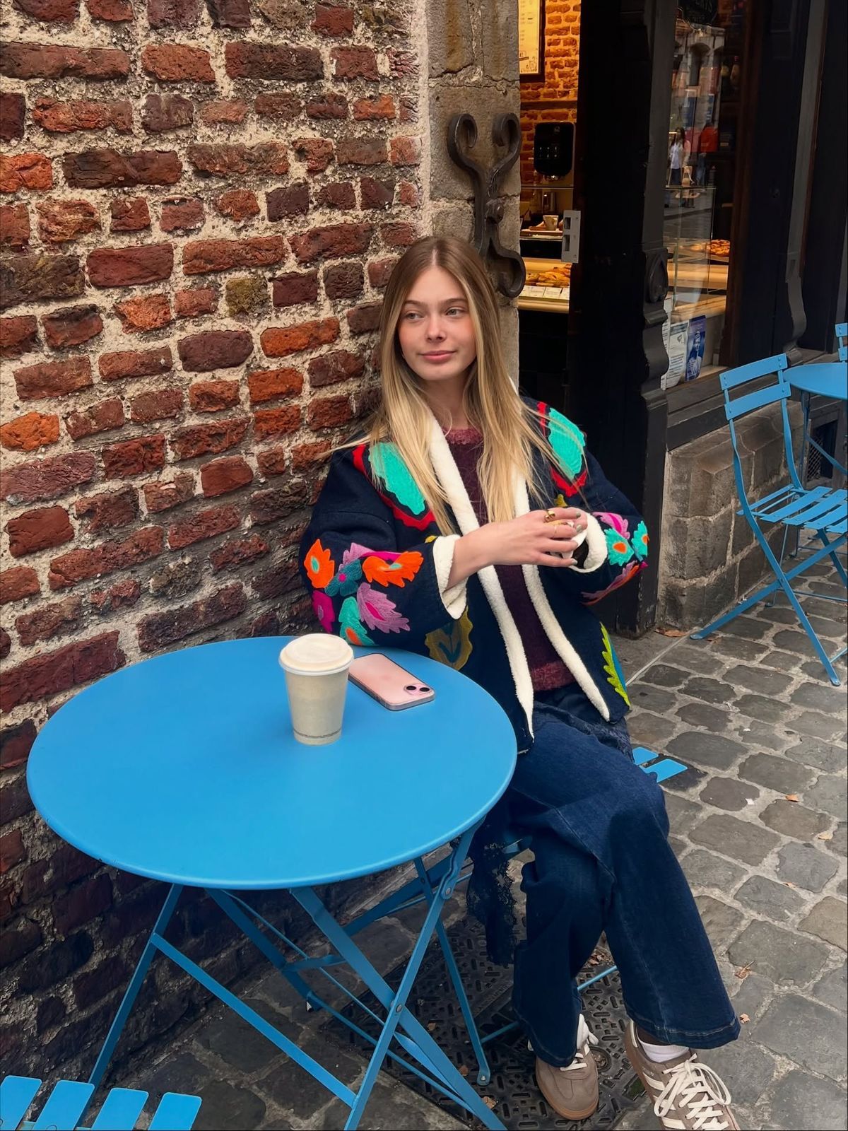 Jacket navy embroidery