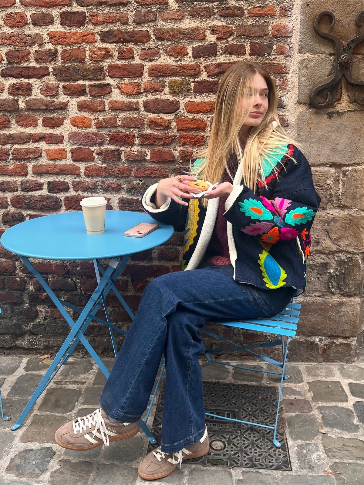 Jacket navy embroidery