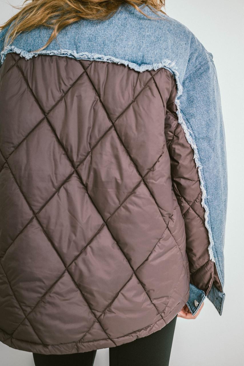 Jacket denim brown pomper