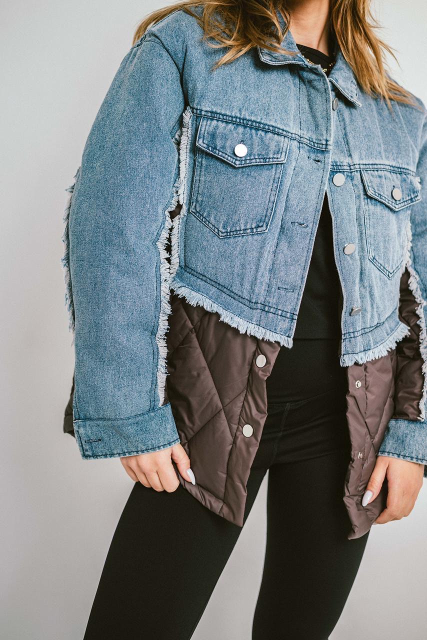 Jacket denim brown pomper