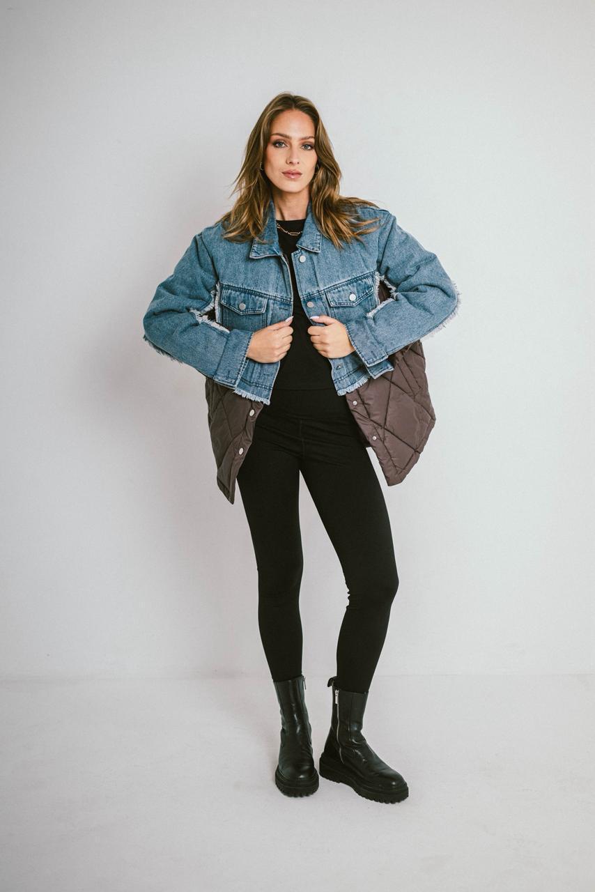Jacket denim brown pomper