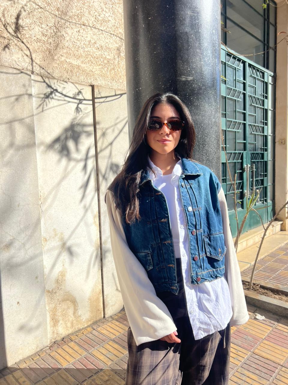 Jacket denim sleeves suede