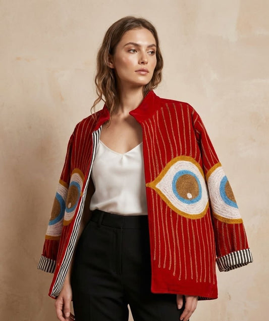 Jacket burgundy eyes
