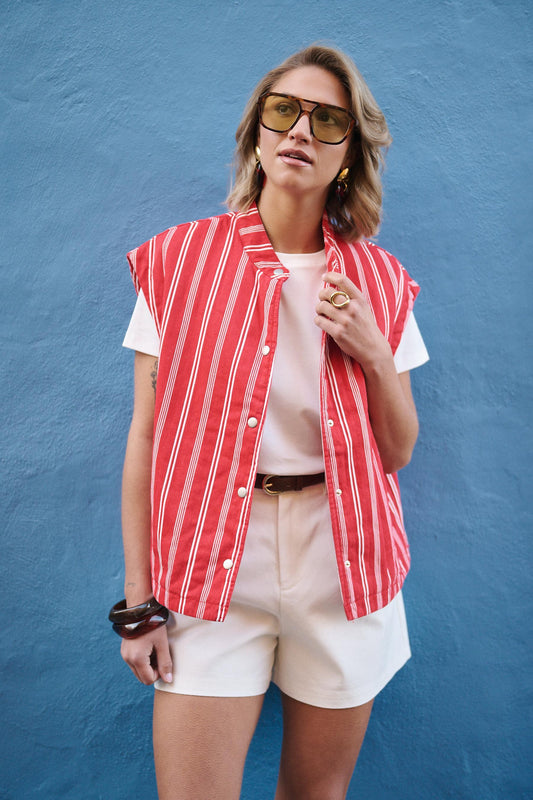 Vest stripe red