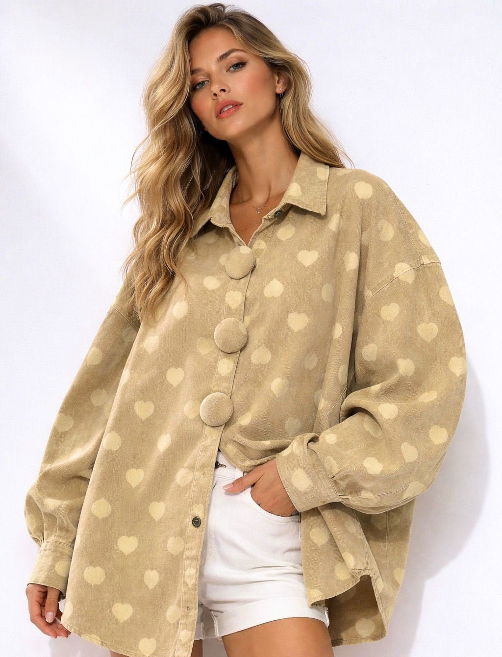 Shirt beige heart