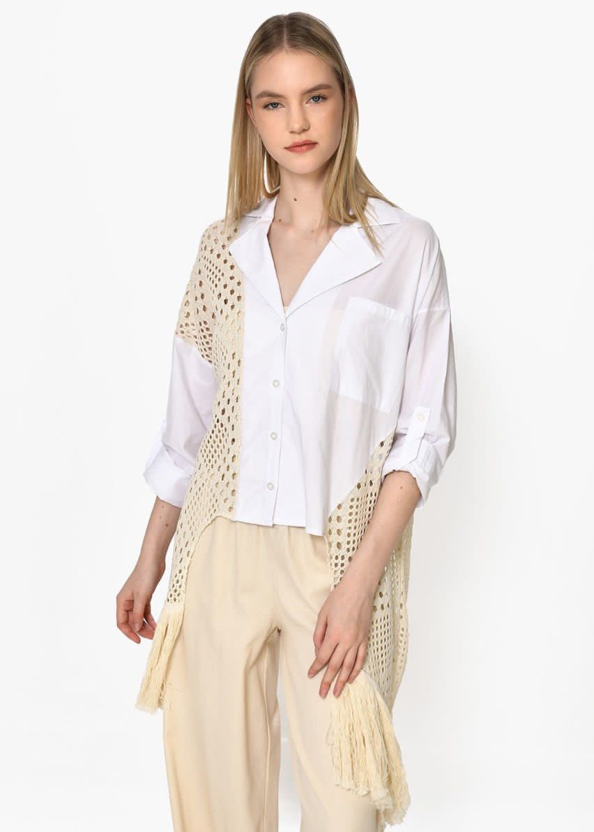 Blouse crochet mesh