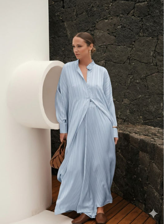 Set blue light soft silk