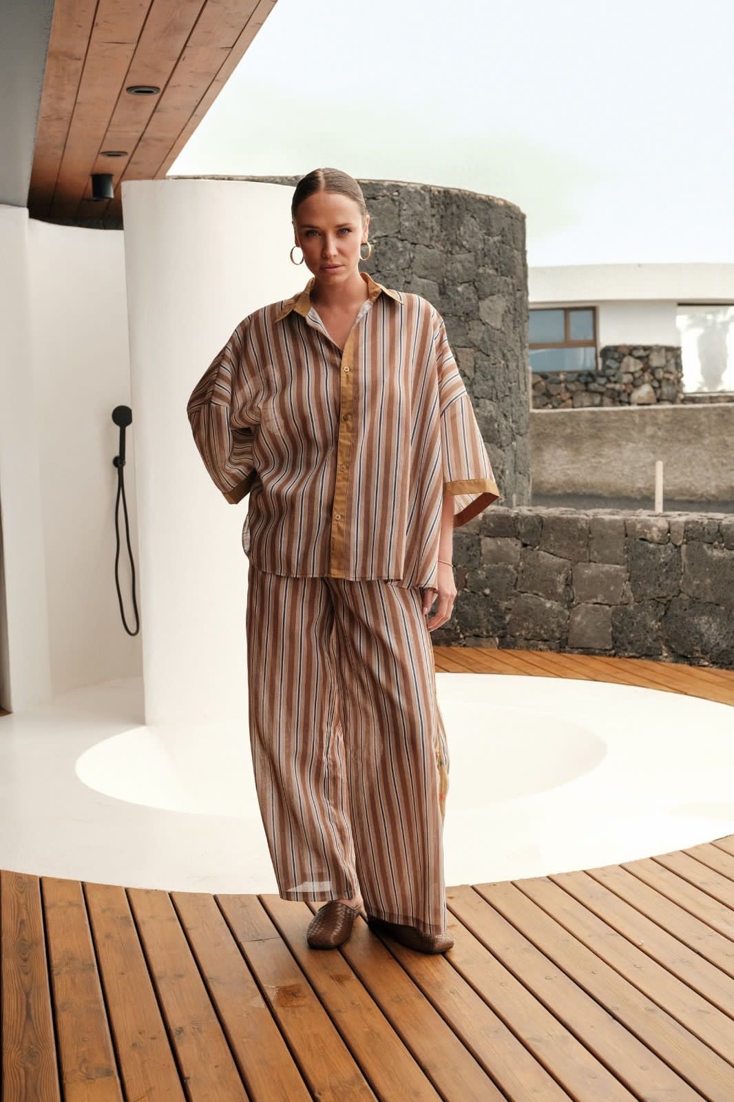 Set stripe brown