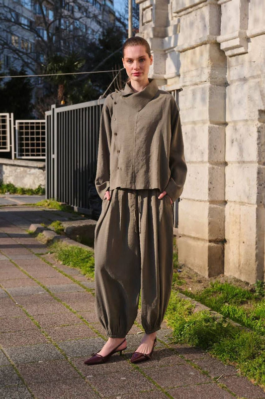Set olive checkered