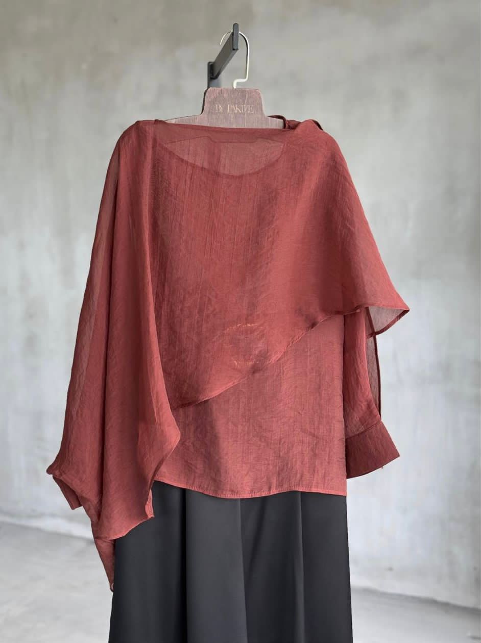 Shirt plain brick scarf