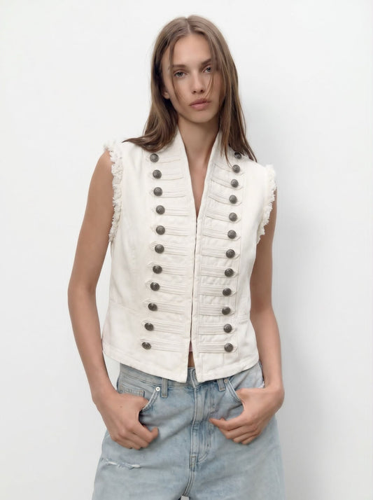 VEST WHITE BUTTONS