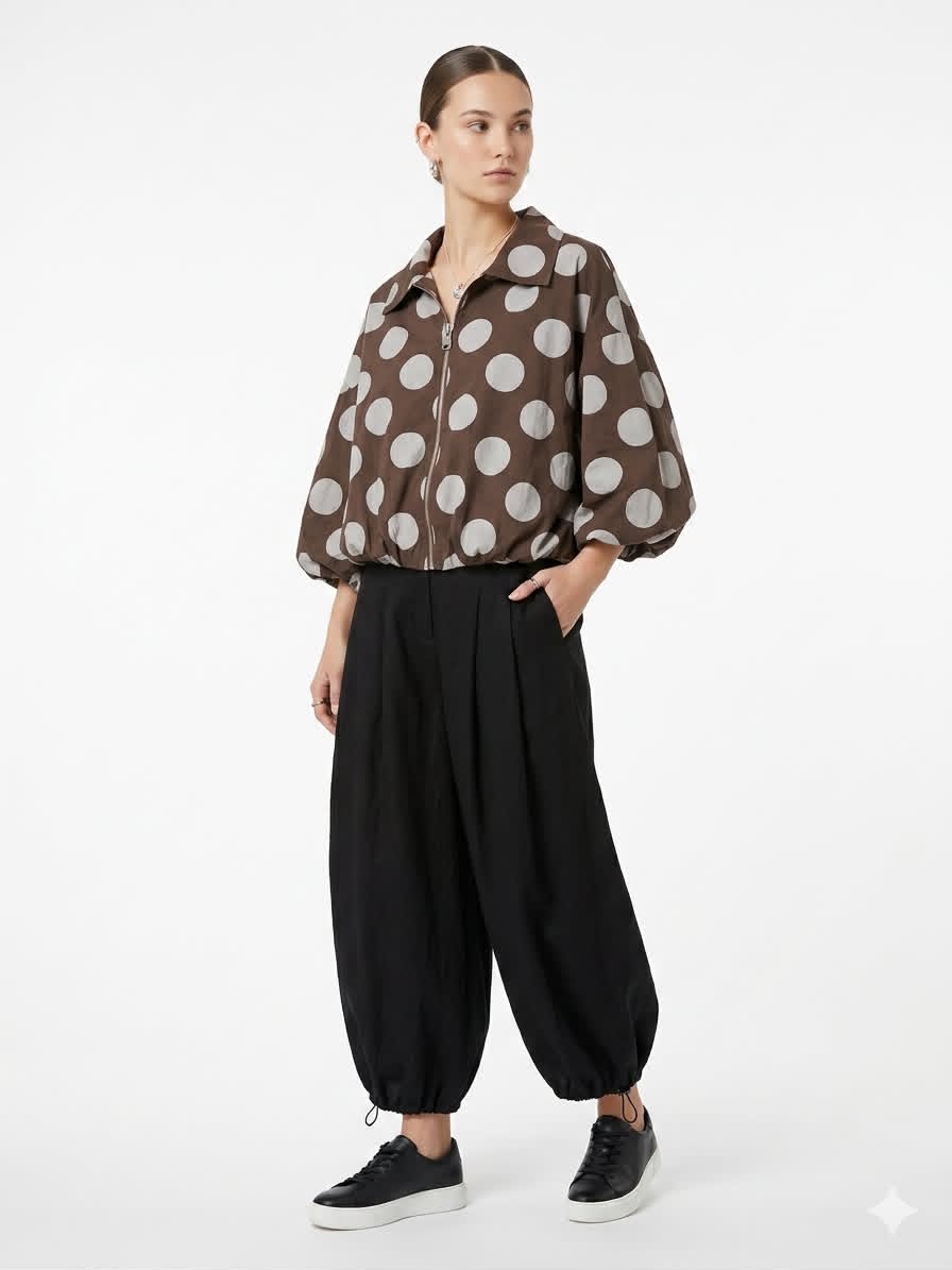 POLKA SWEATER BROWN