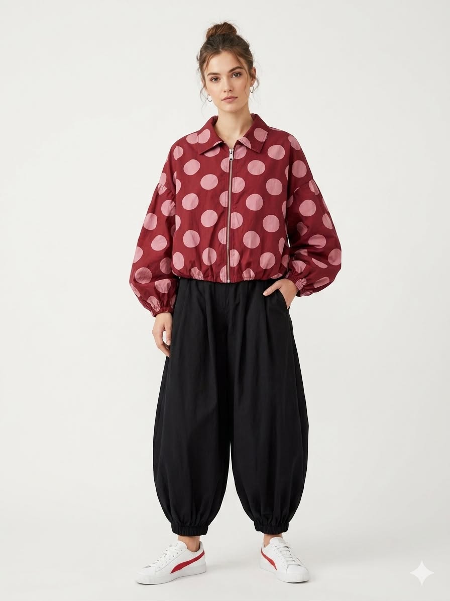 POLKA SWEATER BURGUNDY
