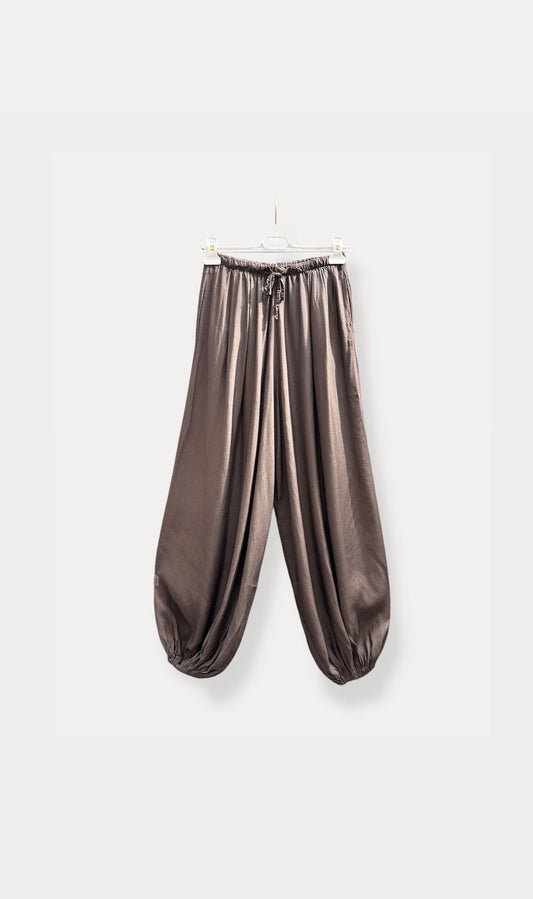 Pants baloon silk brown