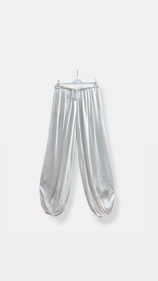 Pants baloon silk white