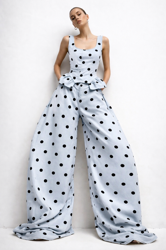 Set polka blue