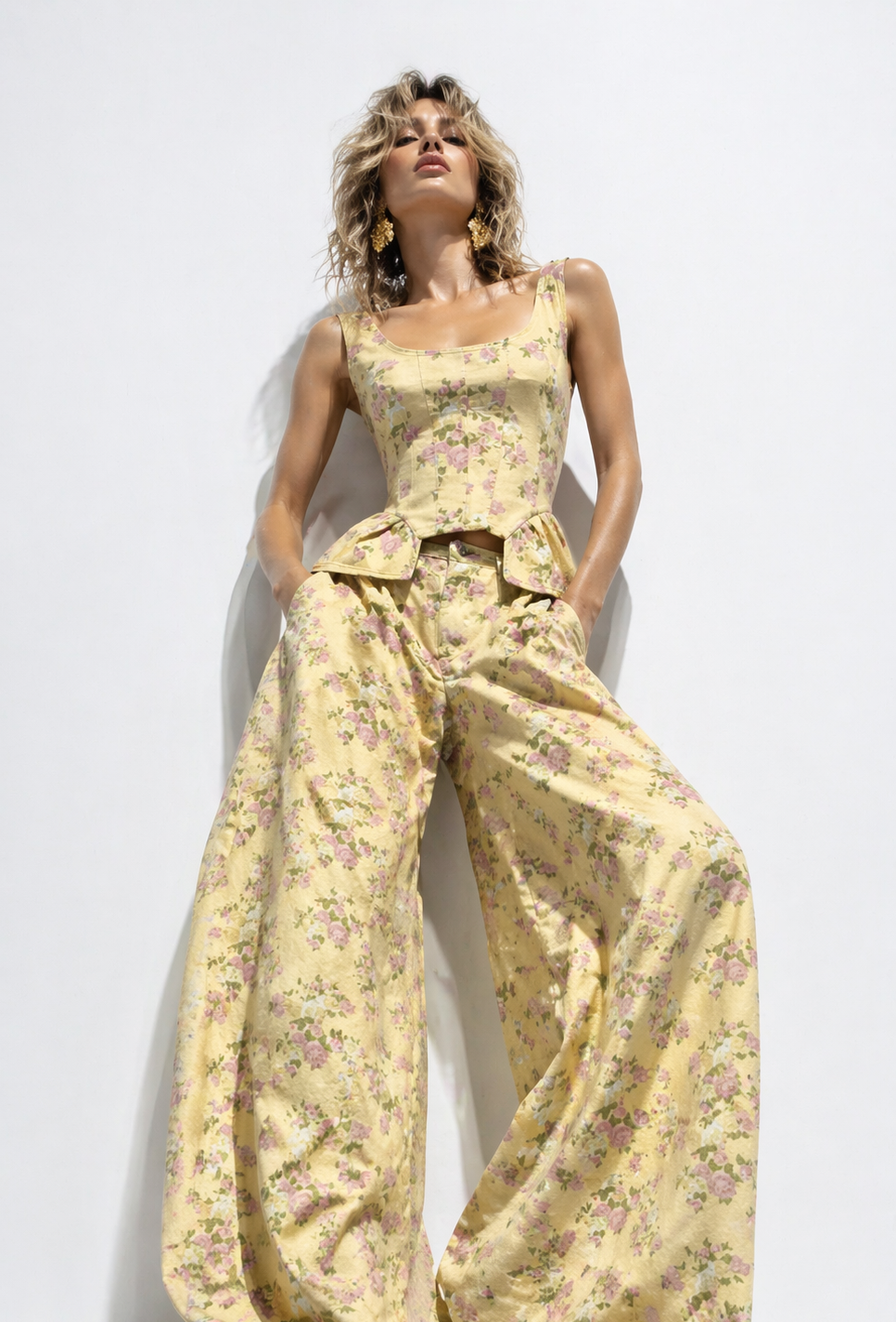 Set floral yellow