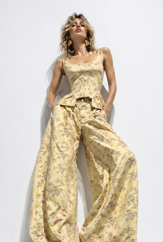 Set floral yellow