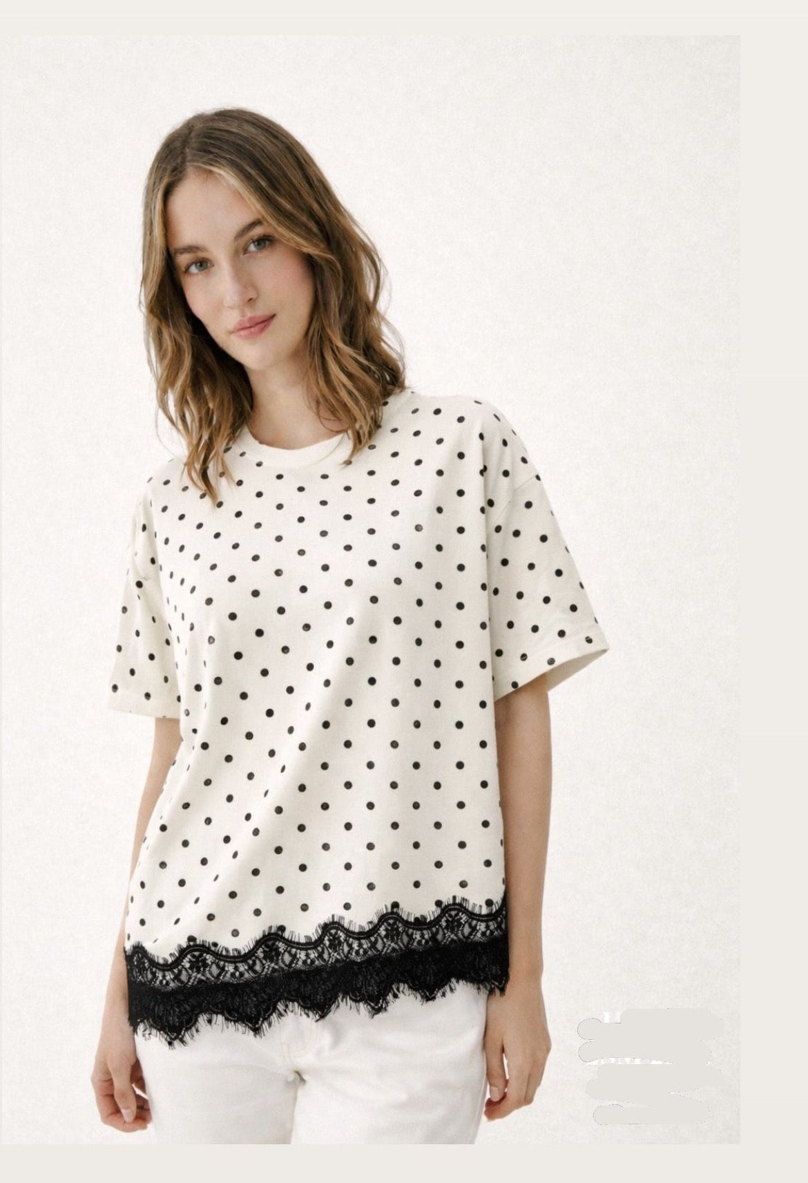 Shirt polka lace