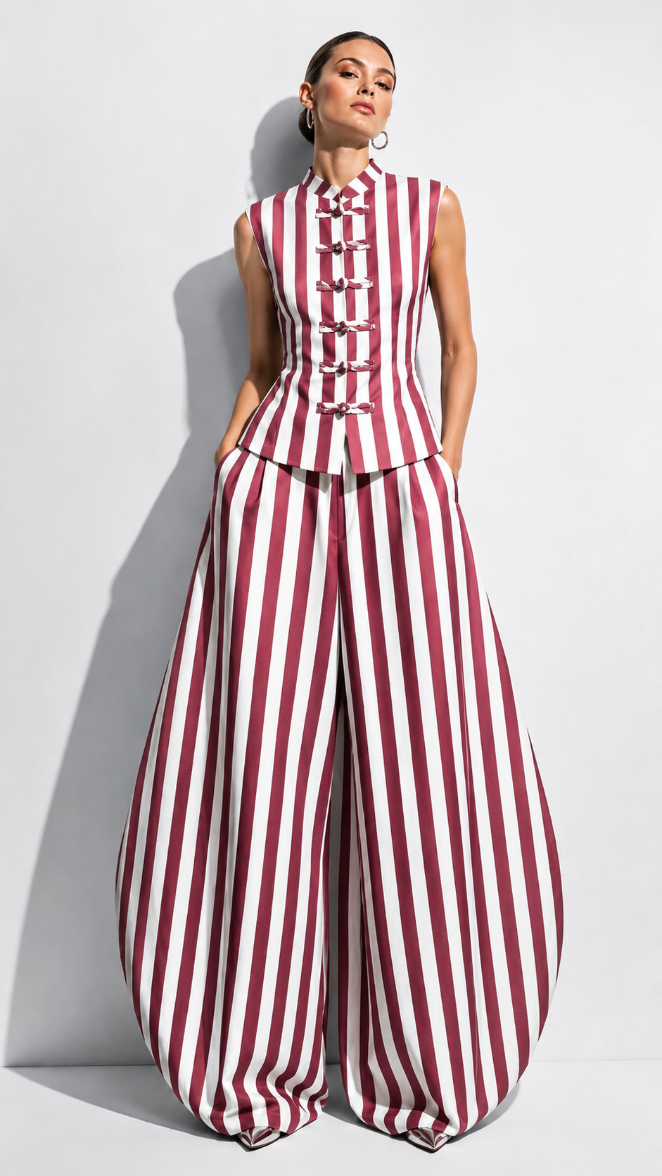 Set stripe burgundy