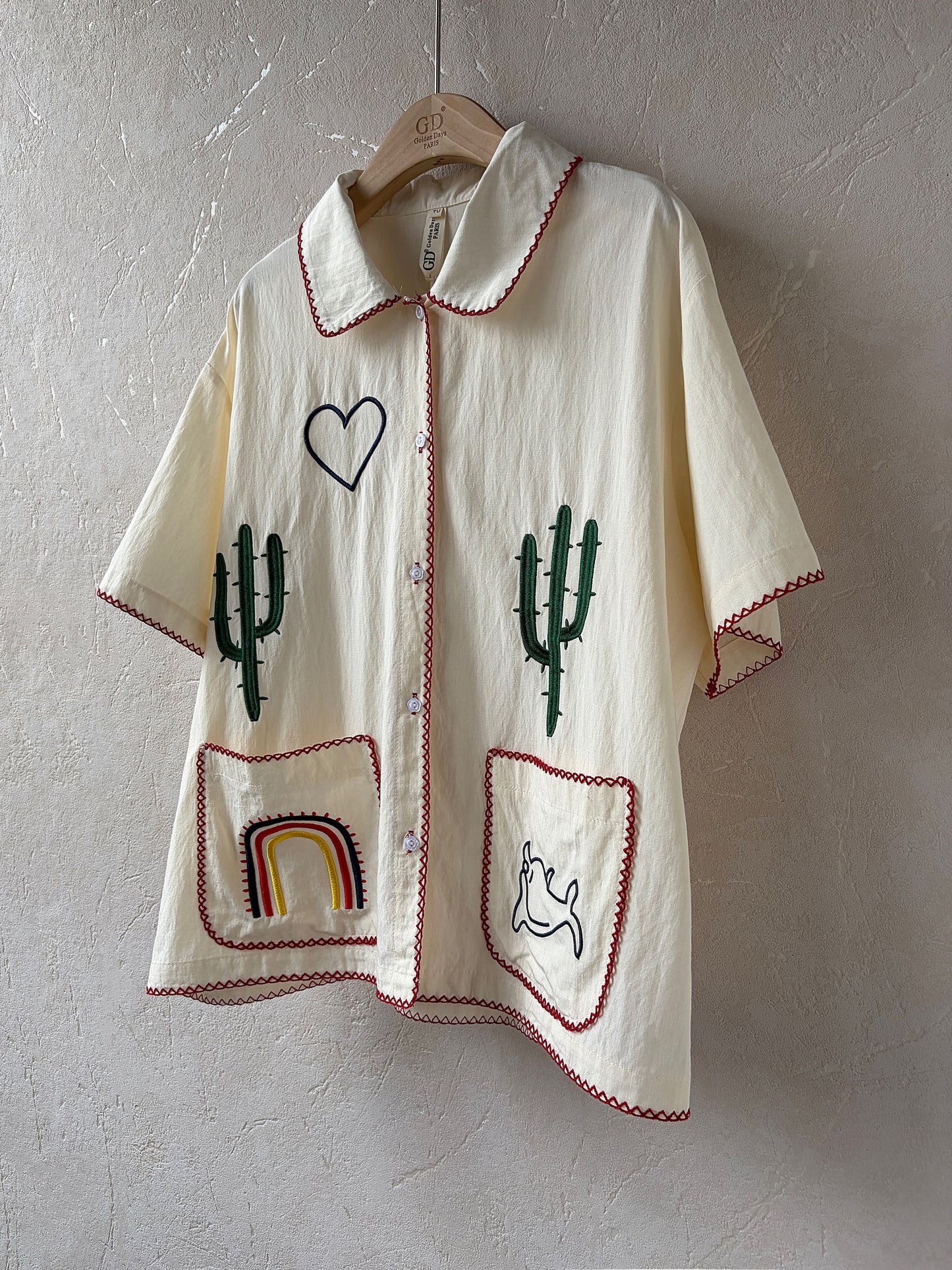 Shirt embroidery half