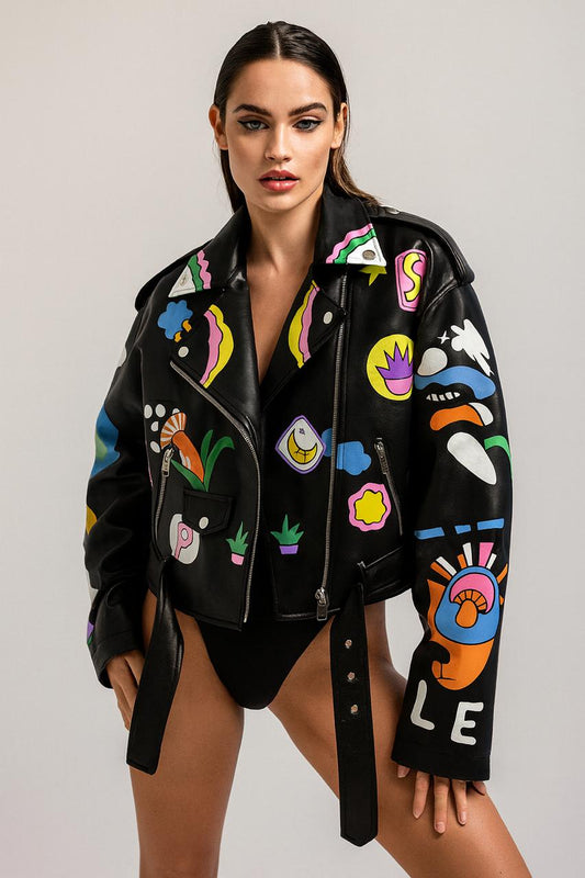 Leather jacket patches